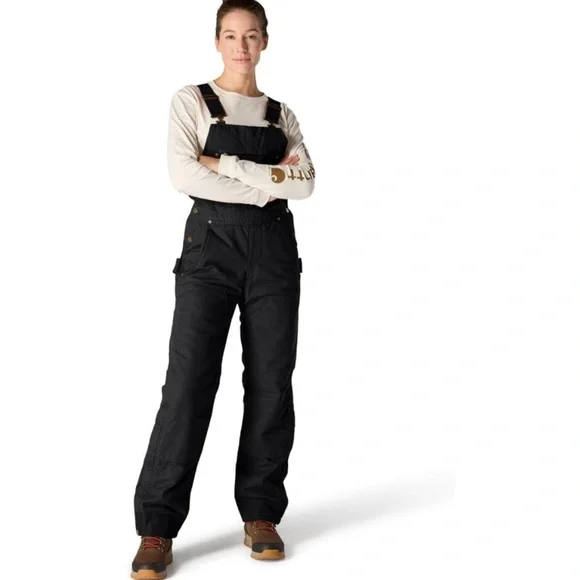 Carhartt Women's Relaxed Fit Washed Duck Insulated Bib Overall - Picture 6 of 9